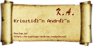 Krisztián András névjegykártya