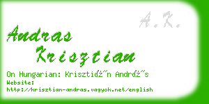 andras krisztian business card